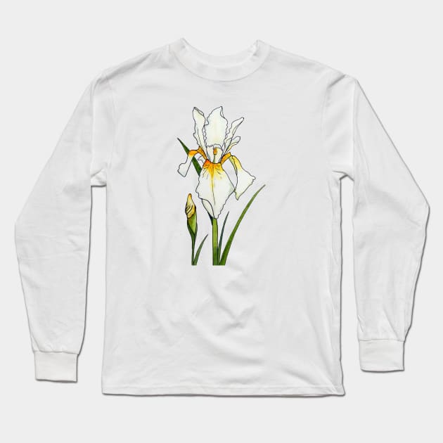 Iridescent Iris Long Sleeve T-Shirt by Kirsty Topps